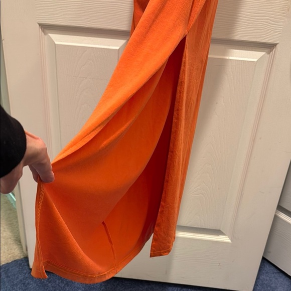 Orange Ruched gathered Front Bodycon Maxi Dress with cut outs - Picture 10 of 10